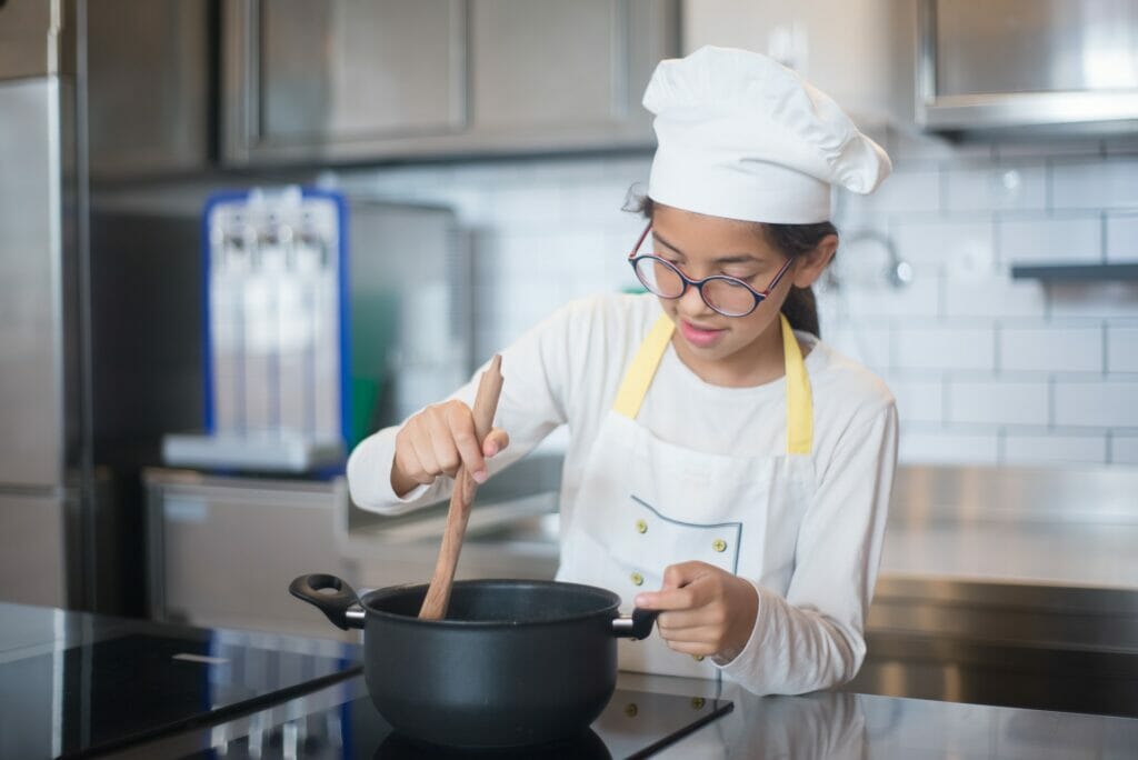 young chef learning to cook