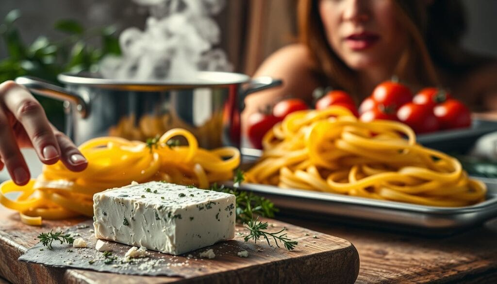 essential ingredients for feta pasta