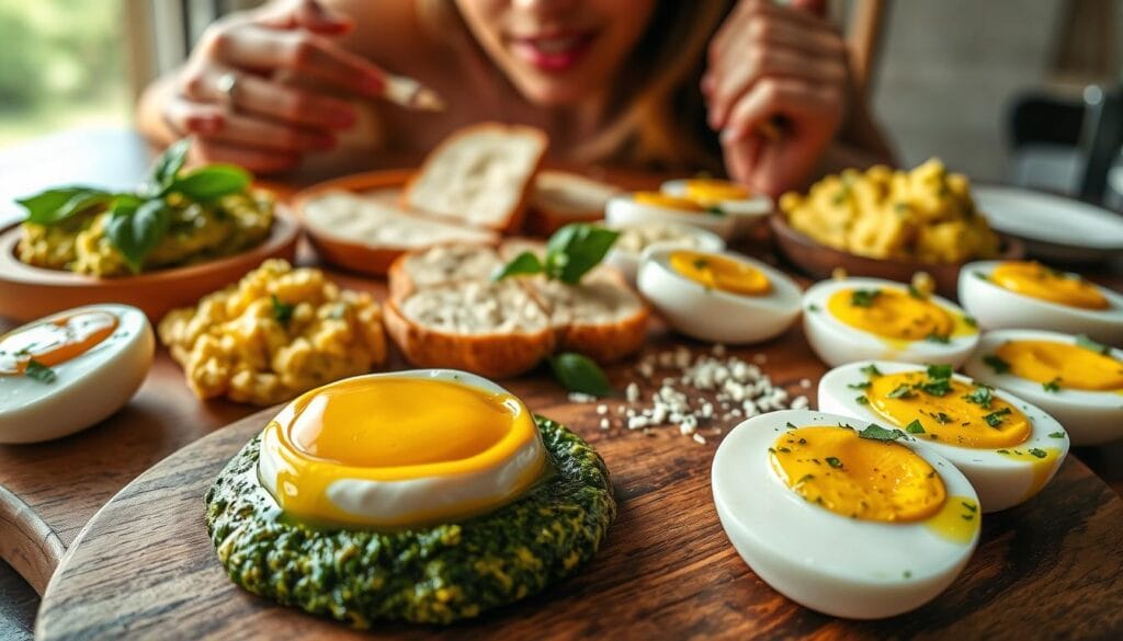 pesto egg variations