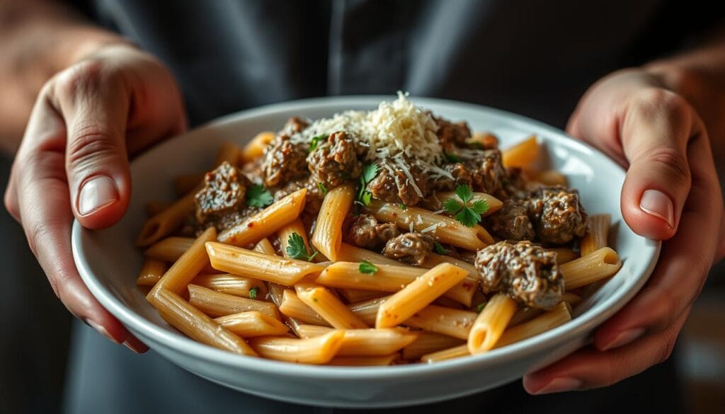 creamy beef pasta